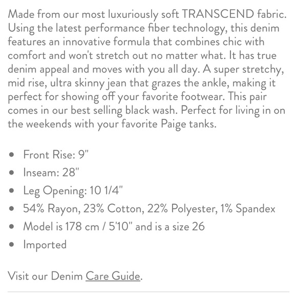 Paige Verdugo Ankle jeans - Black Shadow, size 30 - Picture 2 of 4